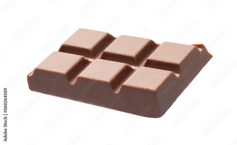 Piece of delicious milk chocolate isolated on white Piece of delicious milk chocolate isolated on white