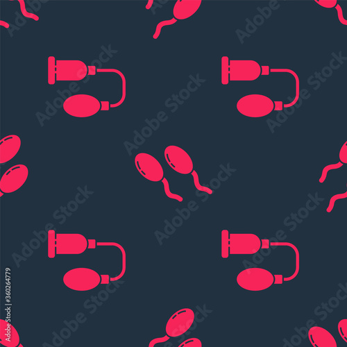 Set Penis pump and Sperm on seamless pattern. Vector