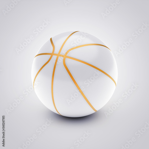 White and golden basketball on white background © nobeastsofierce