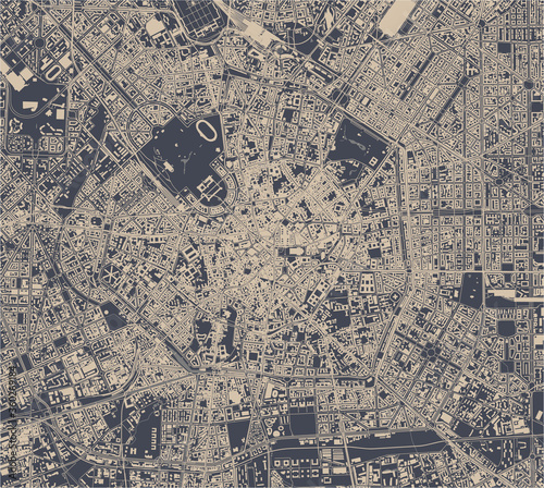 map of the city of Milan, Italy photo