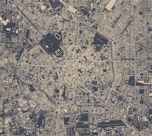 map of the city of Milan, Italy