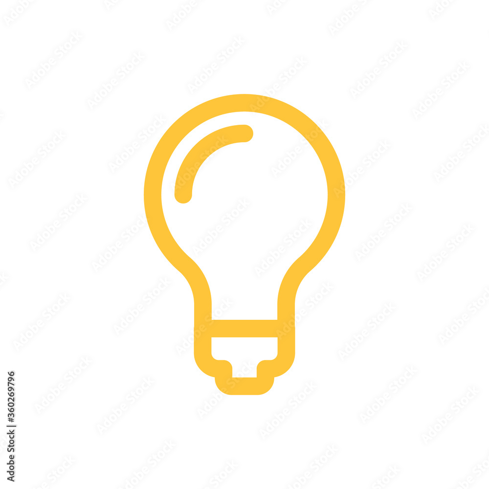 Light bulb icon, symbol of idea. Linear vector pictogram. Light bulb icon, symbol of idea. Linear vector pictogram.