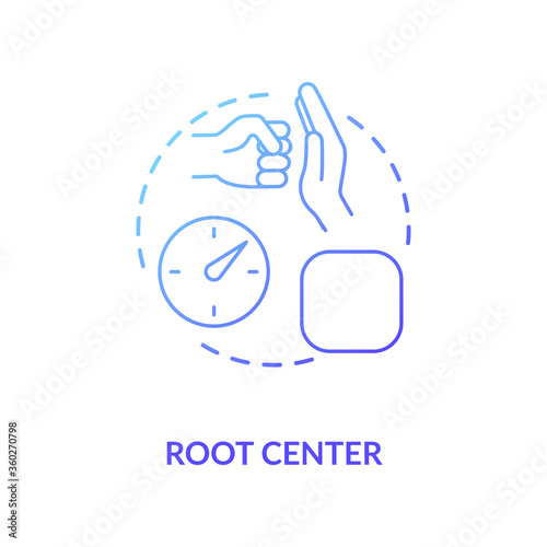 Root center blue gradient concept icon. Pressure channel. Stress level. Chakra in body system, energy type. Human design idea thin line illustration. Vector isolated outline RGB color drawing