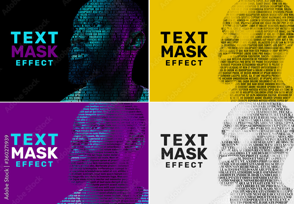 astronomi rigtig meget To grader Text Mask Effect Mockup Stock Template | Adobe Stock