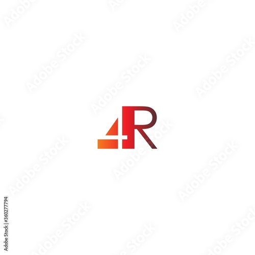Letter 4R logo combination