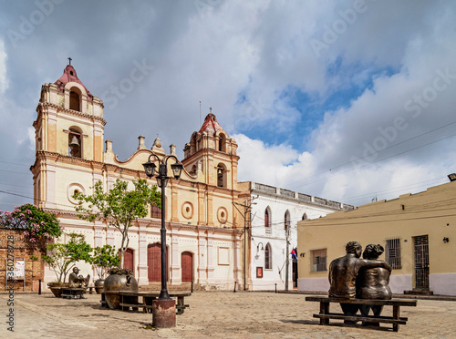 Martha Jimenez Perez Sculptures and Nuestra Senora del Carmen Church, Plaza del Carmen, Camaguey, Camaguey Province, Cuba photo