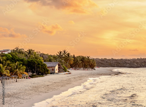 Playa Esmeralda at sunset, Holguin Province, Cuba photo