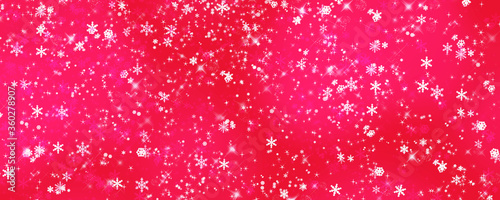 Red abstract christmas background with snowflakes and stars.
