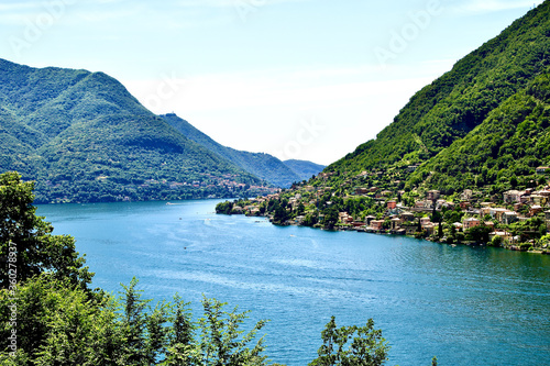 beautiful view of Como lake Italy