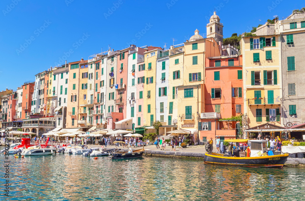 View of Portovenere village, Portovenere, La Spezia district, Liguria, Italy View of Portovenere village, Portovenere, La Spezia district, Liguria, Italy