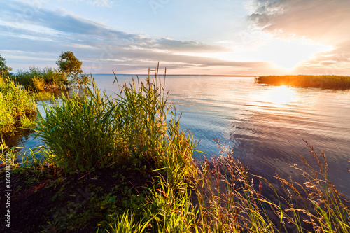 Sunrise on lake Pleshcheyevo photo