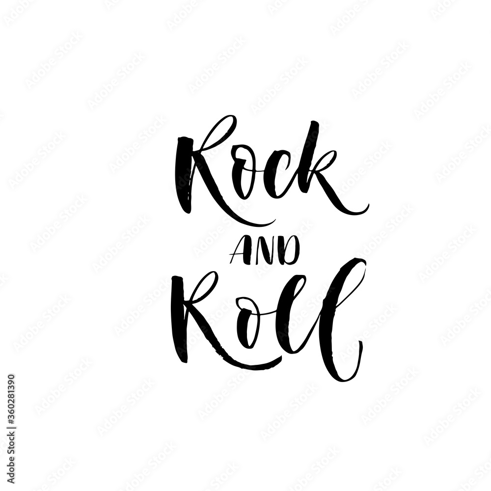 Rock and roll lettering. Hand drawn brush style modern calligraphy. Vector illustration of handwritten lettering. Rock and roll lettering. Hand drawn brush style modern calligraphy. Vector illustration of handwritten lettering.