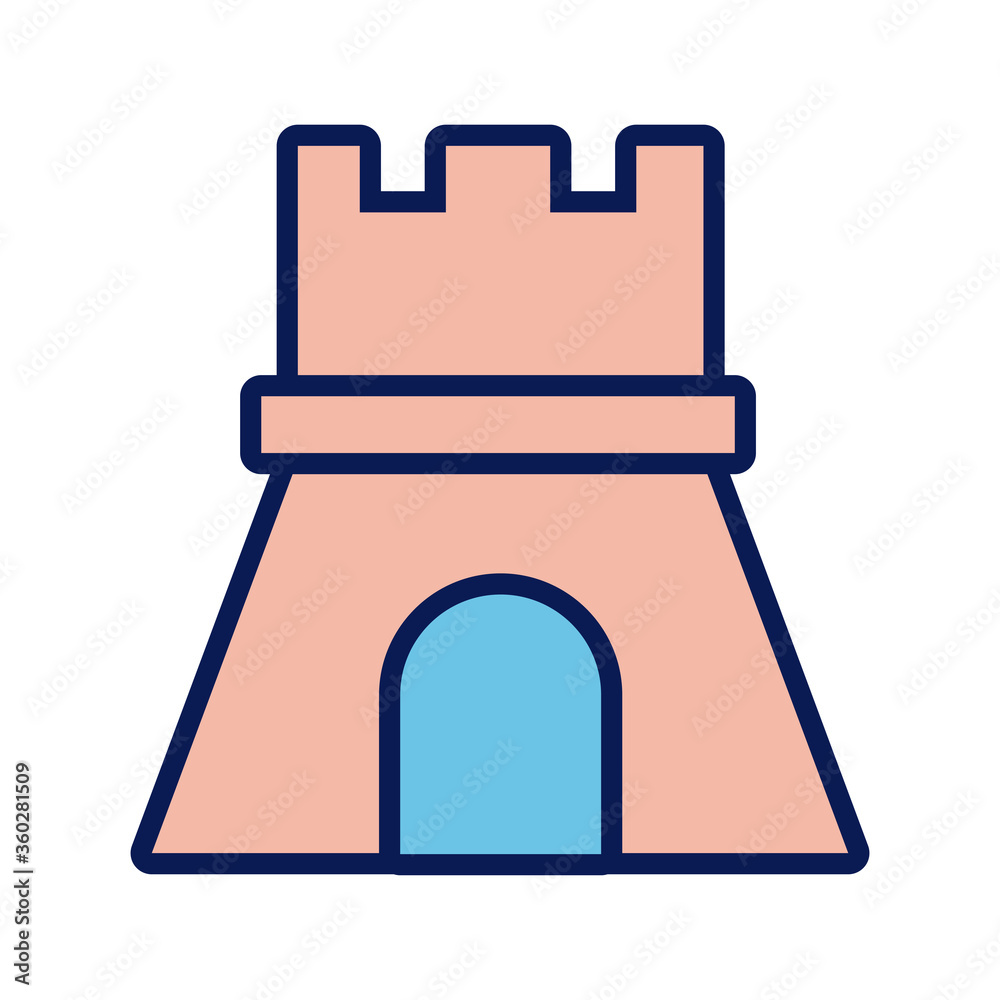 Fototapeta premium sand castle line and fill icon