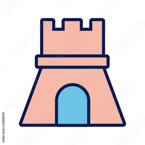 sand castle line and fill icon