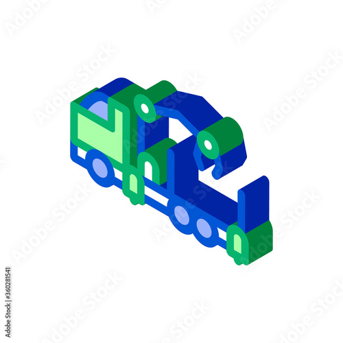 manipulator truck icon vector. isometric manipulator truck sign. color isolated symbol illustration