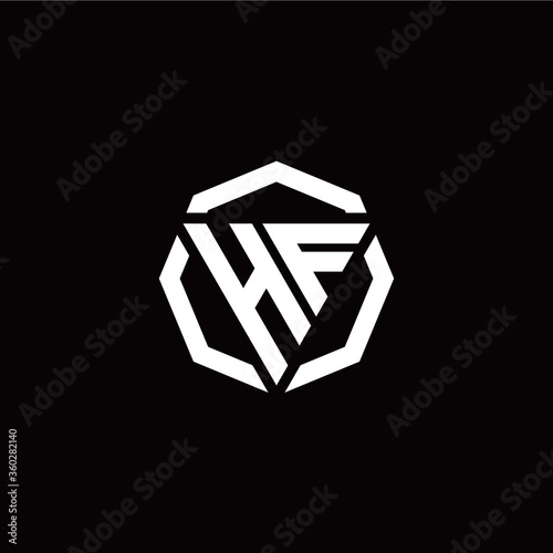 H F Initial triangle logo with polygons inside