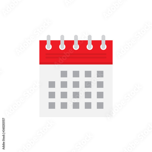 Calendar flat icon, isolated on white background.