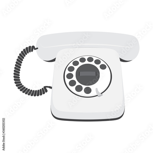 Retro telephone isolated on a white background.