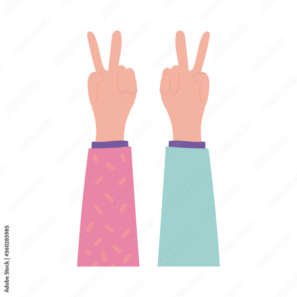 happy friendship day celebration with hands up pastel flat style