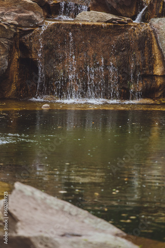 Beautiful waterfall close-up. Stones nature