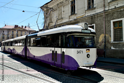 image of old tramway transport in Timisoara