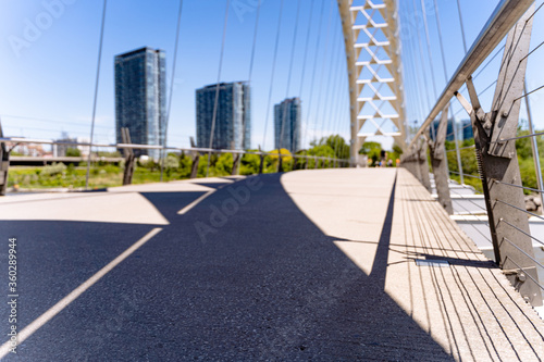 Modern bridge in Canada on a sunny summer day photo