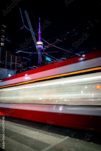 Downtown Toronto view at low shutter speed