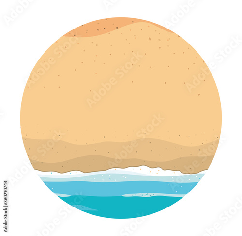 Beach and sea design, Summer vacation tropical relaxation outdoor nature tourism relax lifestyle and paradise theme Vector illustration