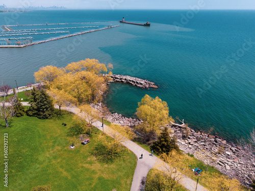 View of a sunken ship in the town of Port Credit in Canada