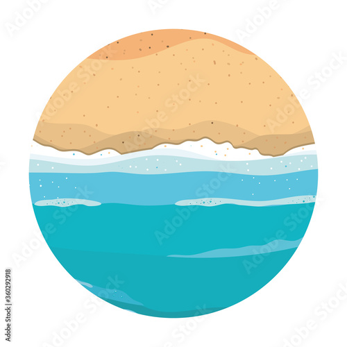 Beach and sea design, Summer vacation tropical relaxation outdoor nature tourism relax lifestyle and paradise theme Vector illustration