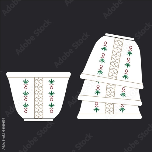 Arabic coffee cup , traditional cup, traditional design
