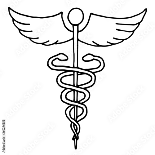 Caduceus - a symbol of medicine (vector illustration)