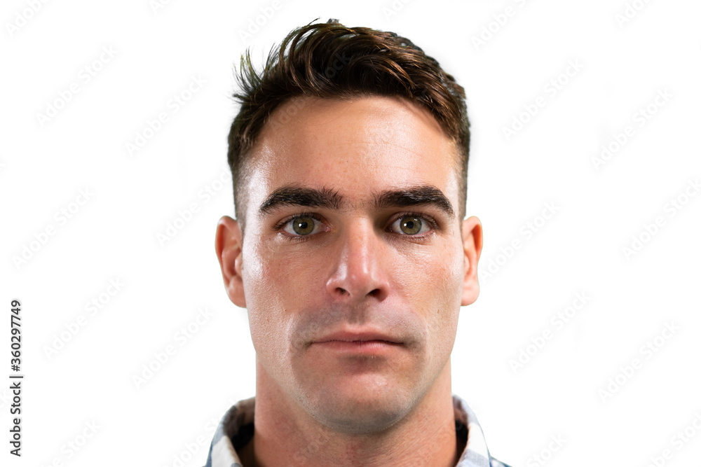 Obraz premium Caucasian businessman on white background