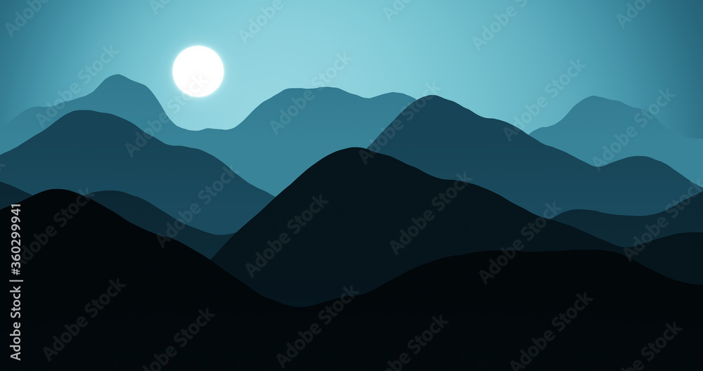 mountain hills landscape sunset