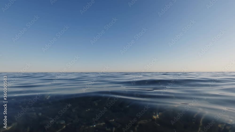 Ocean waves with a clear blue sky Ocean waves with a clear blue sky