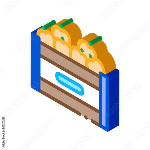 fruit box container icon vector. isometric fruit box container sign. color isolated symbol illustration