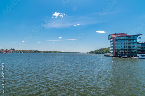 Fototapeta Naklejka Na Ścianę i Meble -  Beautiful view on Mikolajskie lake in Mikolajki, Poland.