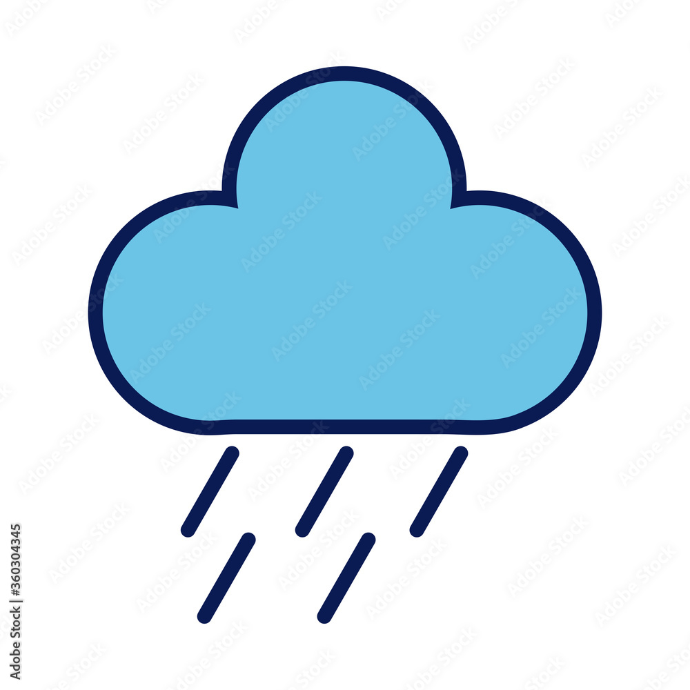 cloud rainy line and fill icon cloud rainy line and fill icon