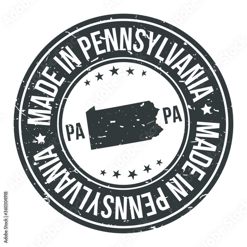 Made in Pennsylvania State USA Quality Original Stamp Design Vector Art 