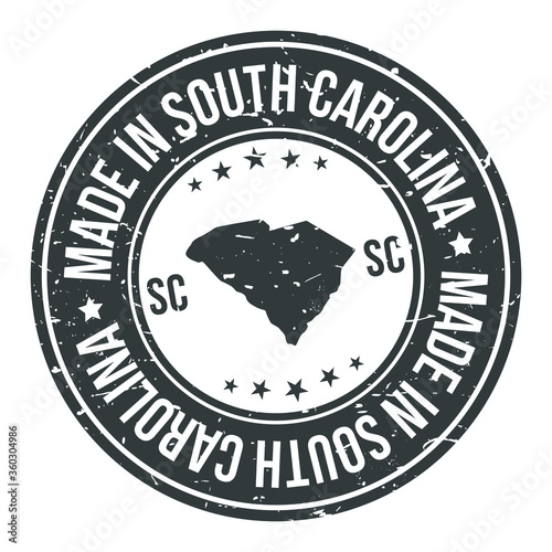 Made in South Carolina State USA Quality Original Stamp Design Vector Art 