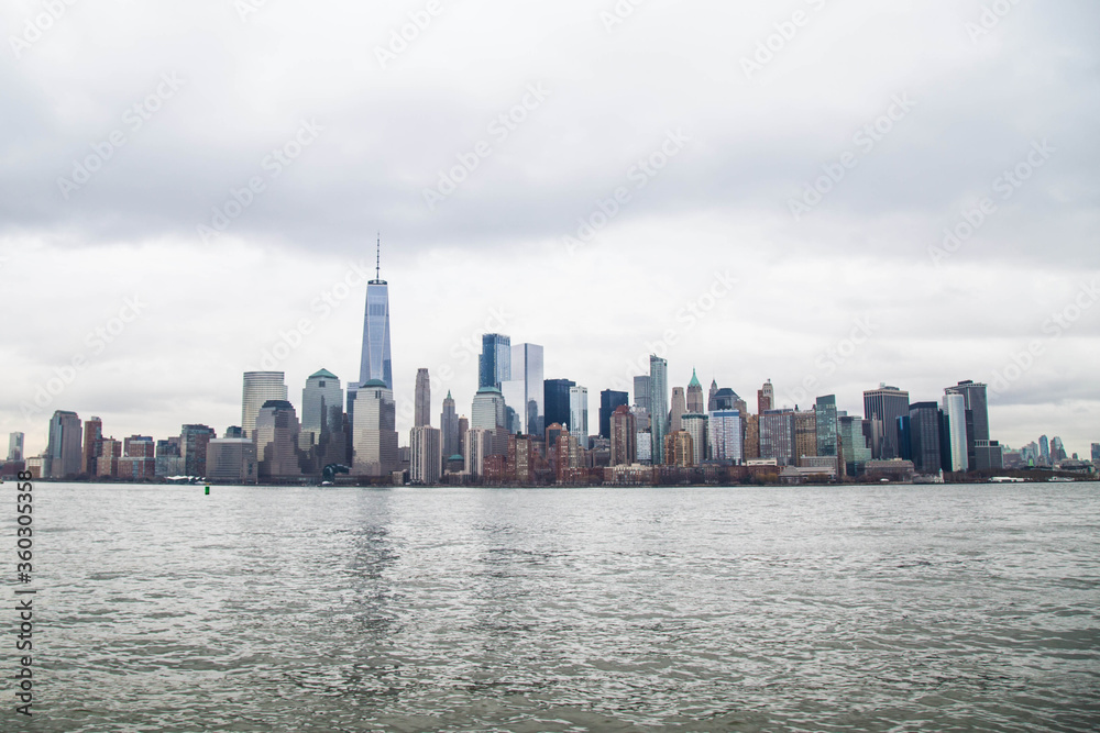 Lower manhattan on a cloudy day
