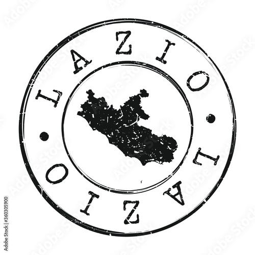 Lazio Italy Map Postmark. Silhouette Postal Passport. Stamp Round Vector Icon. Vintage Postage Design.