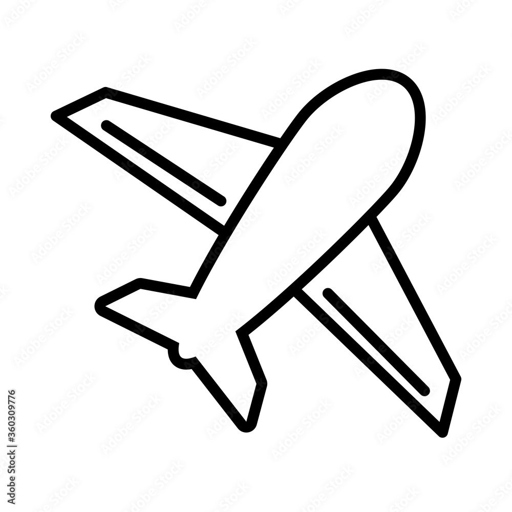 airplane flying line style icon airplane flying line style icon
