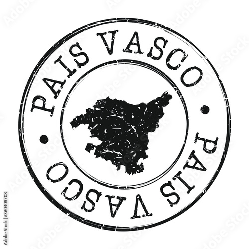 Basque Country Spain Map Postmark. Silhouette Postal Passport. Stamp Round Vector Icon. Vintage Postage Design.