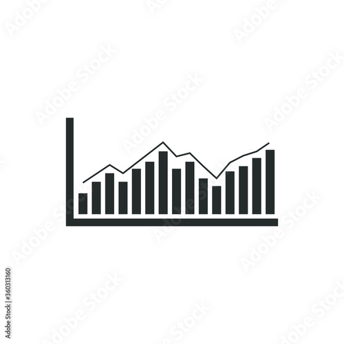 diagram, growth of falling economy, vector illustration 
