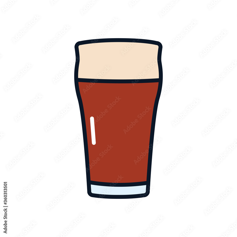nonic pint beer glass icon, line fill style nonic pint beer glass icon, line fill style