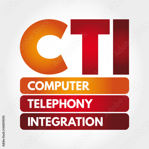CTI - Computer Telephony Integration acronym, technology concept background