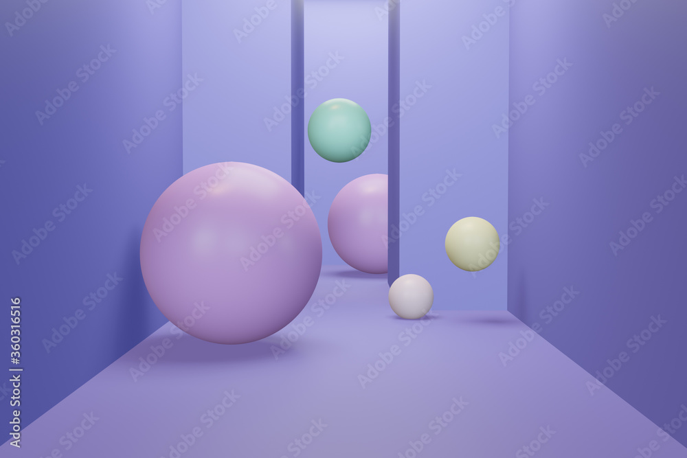 3d rendering for abstract spheres. - obrazy, fototapety, plakaty 