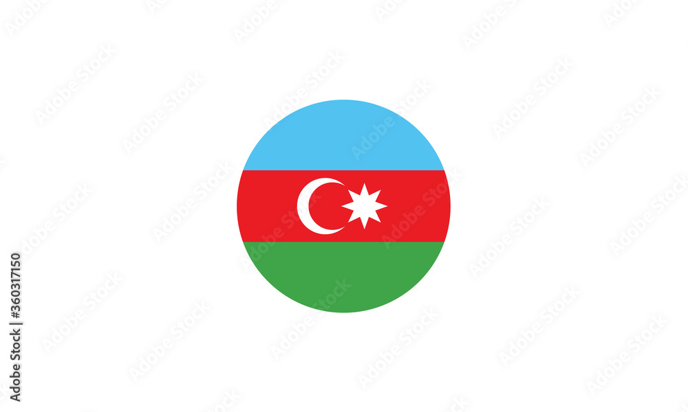 Fototapeta premium Azerbaijan national flag circle vector illustration