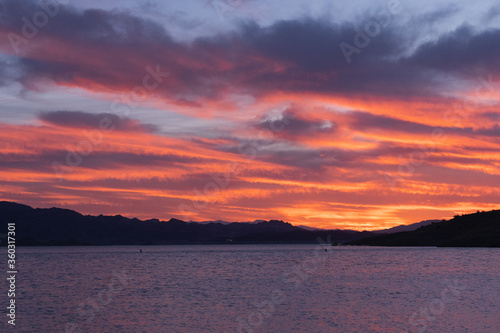 sunset over the lake